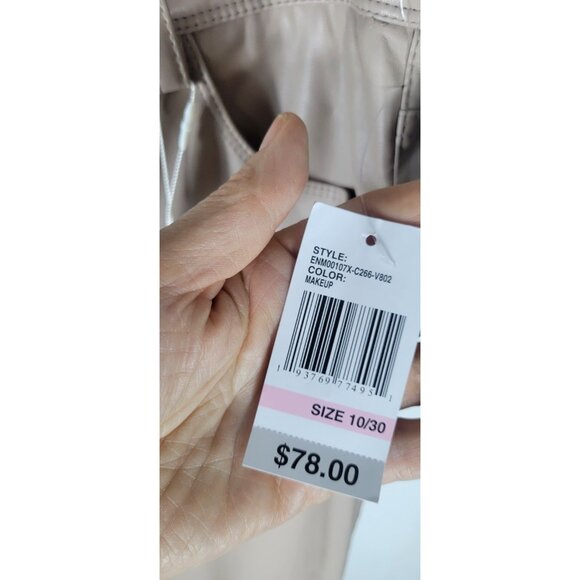 NWT Vegan Faux Leather Pants Kensie jeans sz 10/30 Mid Rise Straight Leg Makeup - Picture 2 of 9